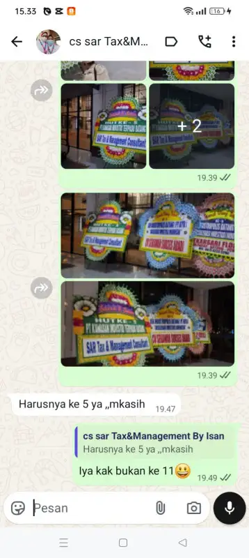Testimonial papan bunga MUARA ENIM