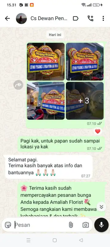 Testimonial papan bunga MUARA ENIM